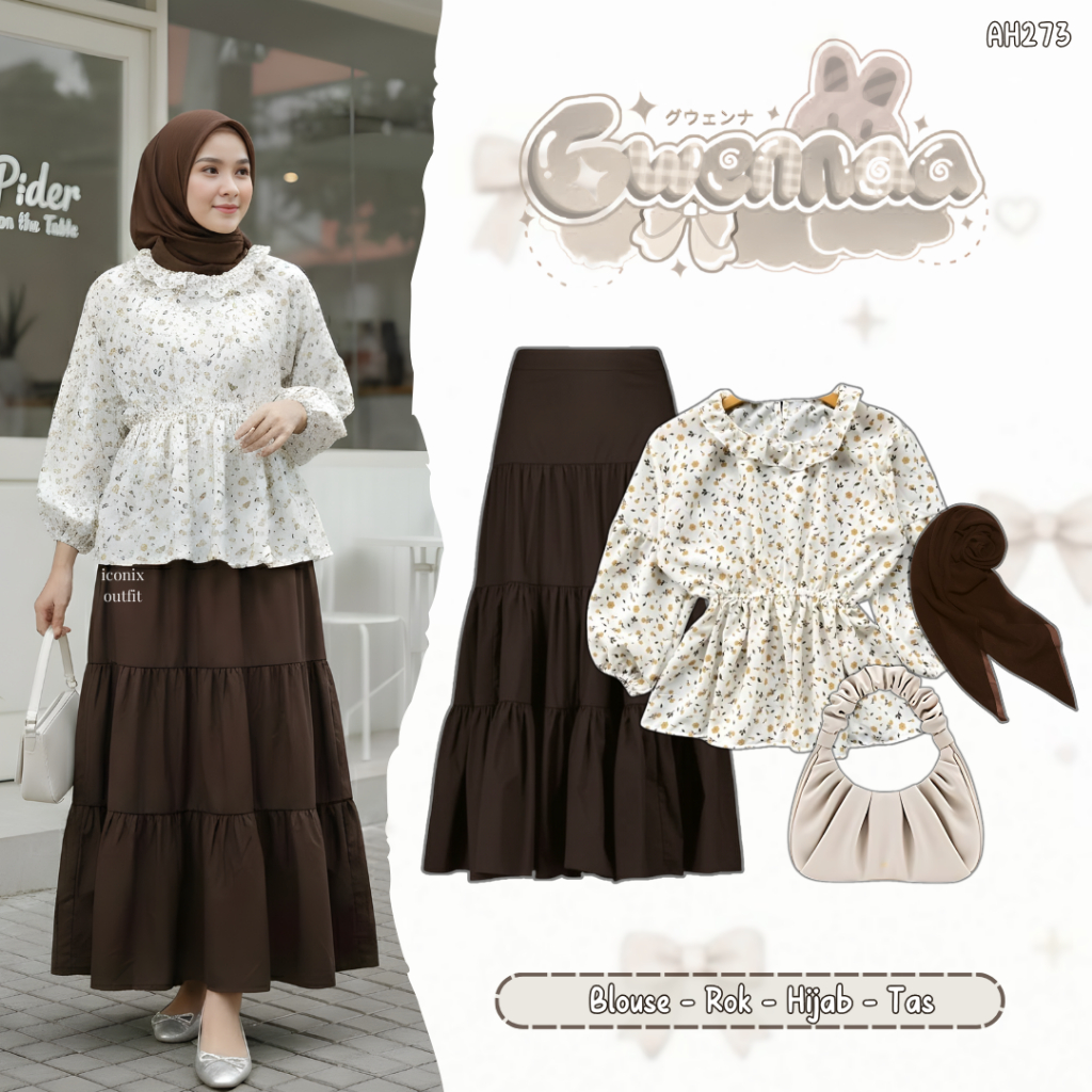 Jual iconix outfit 4in1 set AH273 - outfit lebaran korean style one set ...