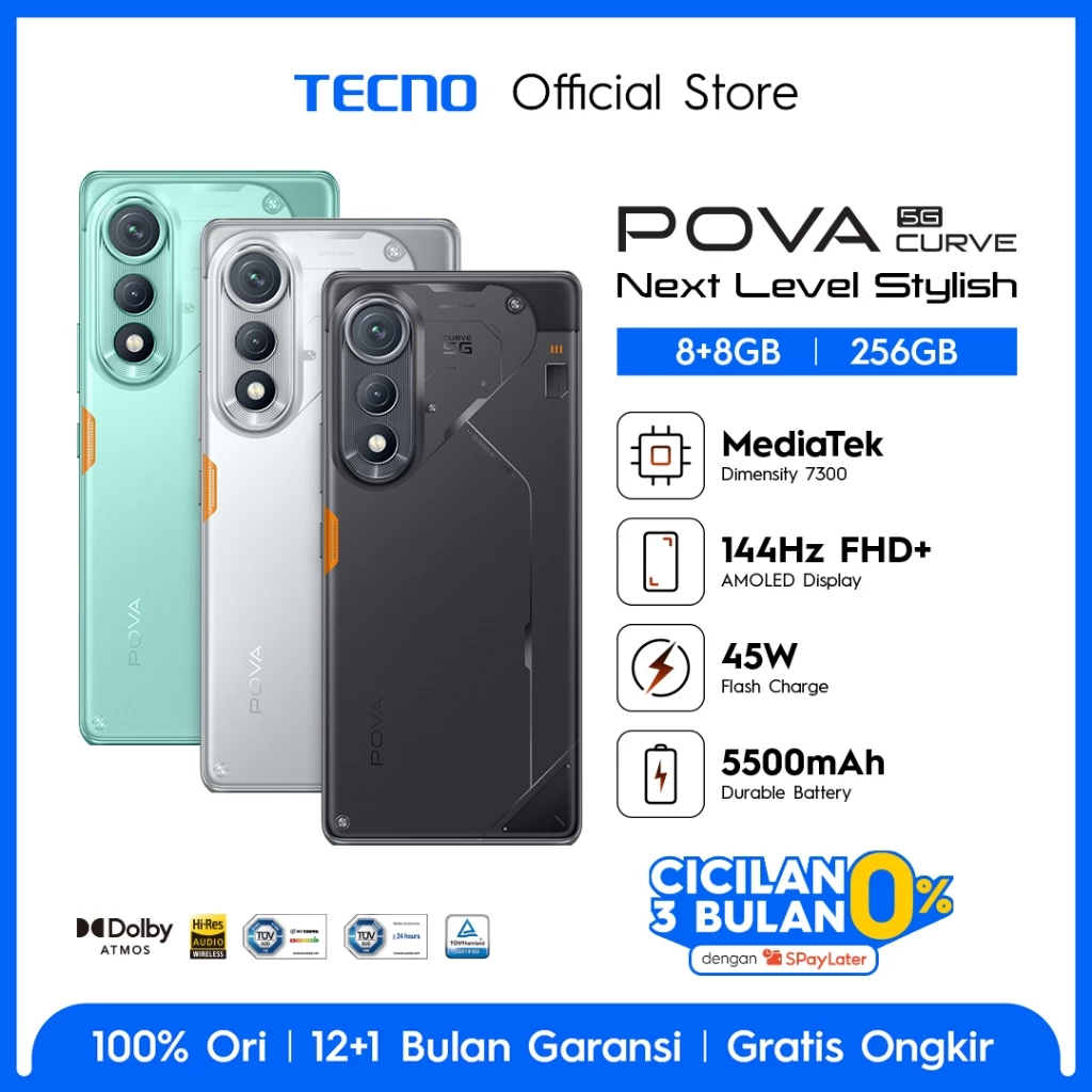 TECNO POVA Curve 5G dengan layar AMOLED melengkung 6,78 inci