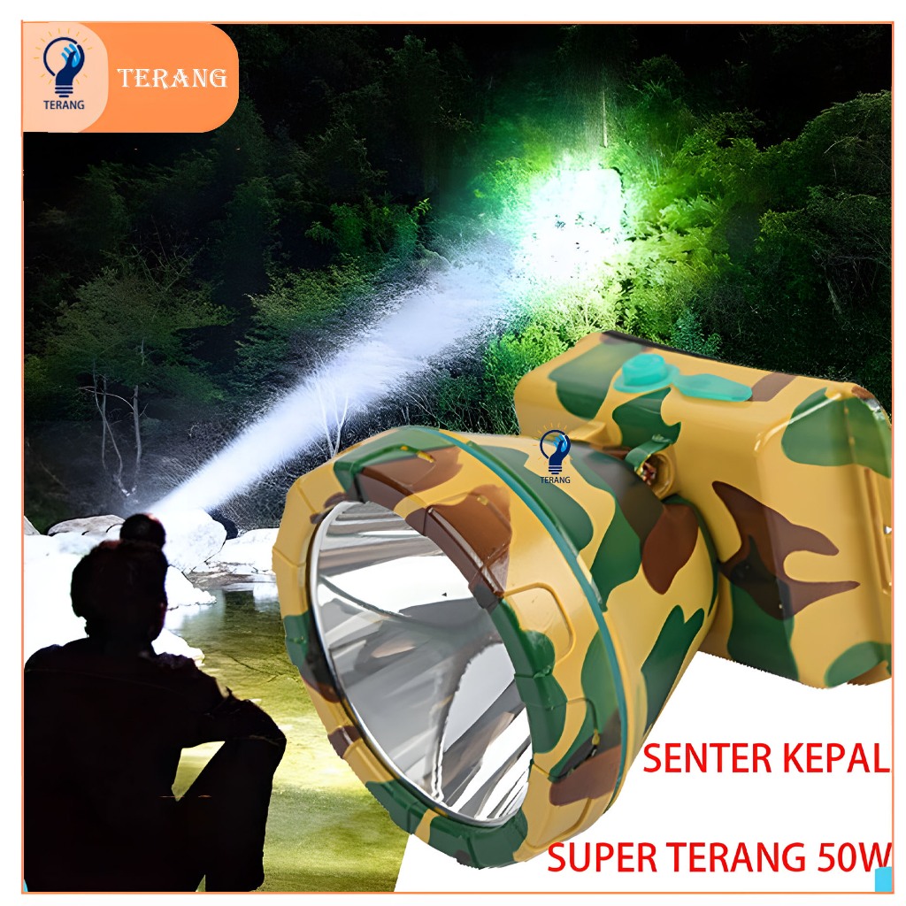 Jual Senter Kepala 50watt Bisa Charge 50 Watt Head Lamp Headlamp Cahaya ...