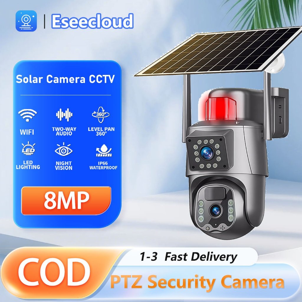 Jual Dual lens Solar CCTV Eseecloud 4G SlM Outdoor IP66 Waterproof ...