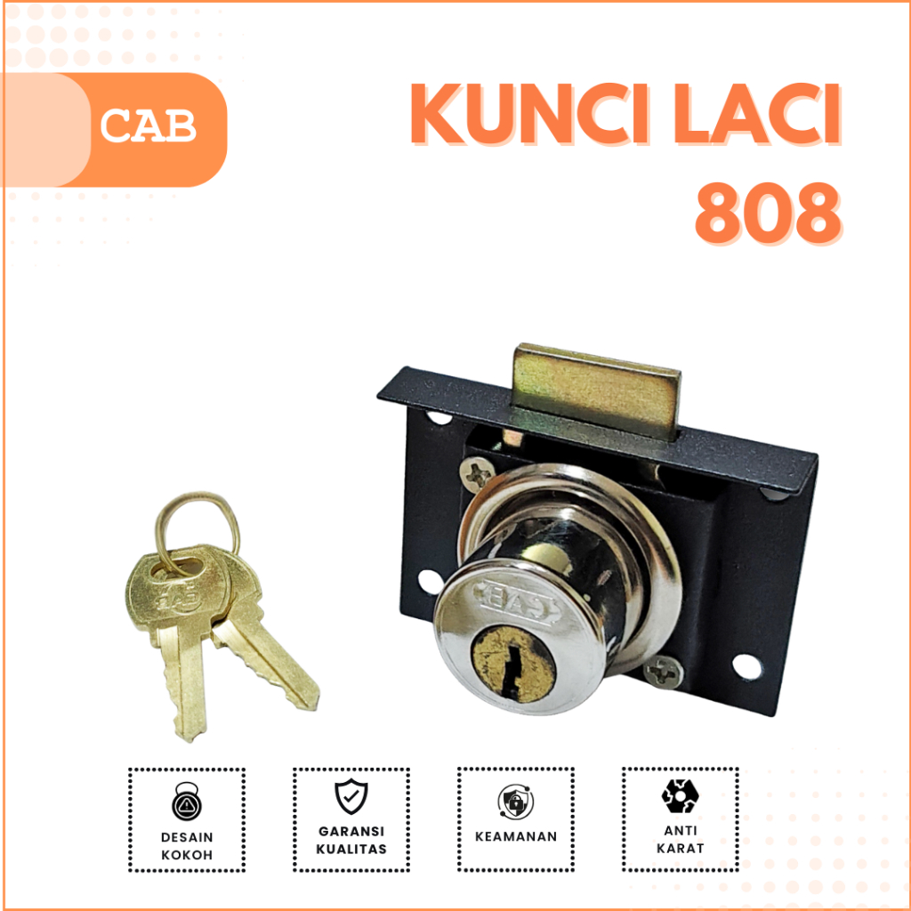Jual CAB Kunci Laci 808 stainless Anti Karat Premium / Drawer Lock ...