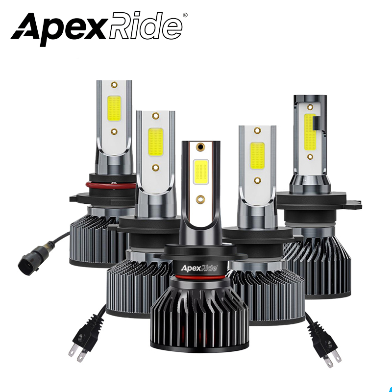 APEXRIDE 2Pcs Lampu LED Mobil Headlight Lampu Utama H4/H7/H11/9005/9006 6000K 50W 8000LM Mobil LED COB Waterproof Auto Lampu Depan