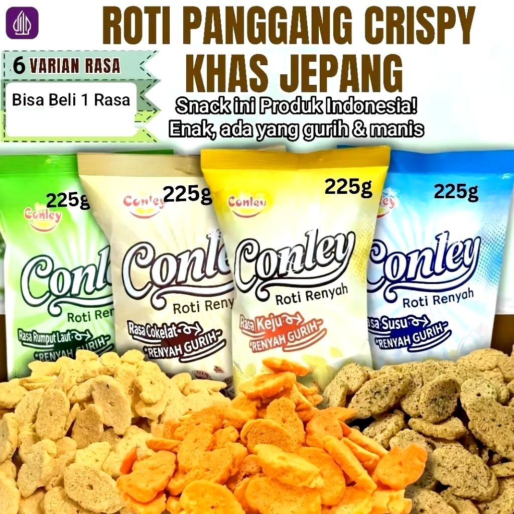 Jual 1 Pcs Conley Roti Renyah ala Jepang Rasa Susu/Cokelat/Keju/Rumput ...