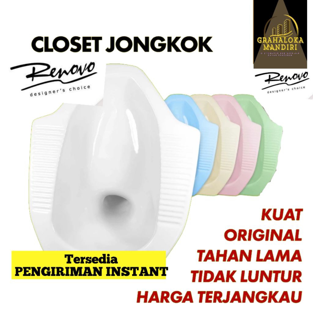 Kloset jongkok murah RENOVO, KOALA dan VOLK free packing kayu dan buble