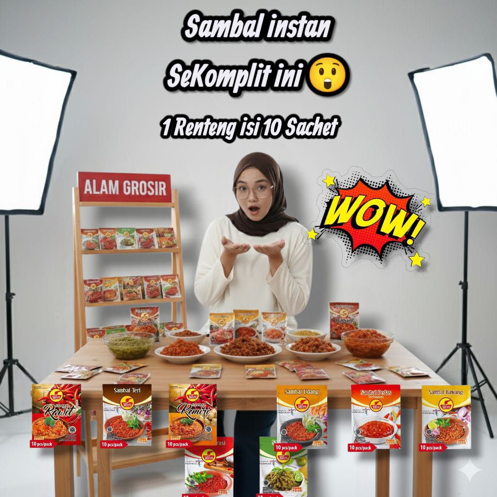 Jual FINNA SAMBEL TERASI RAWIT BAWANG UDANG RENDANG TERI PEDAS
