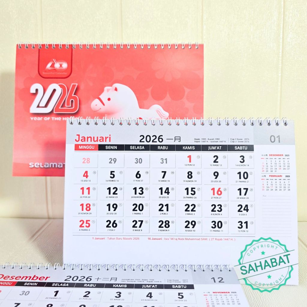 Jual KALENDER MEJA KERJA AO TAHUN 2026 TERBARU/ KALENDER MEJA TERMURAH