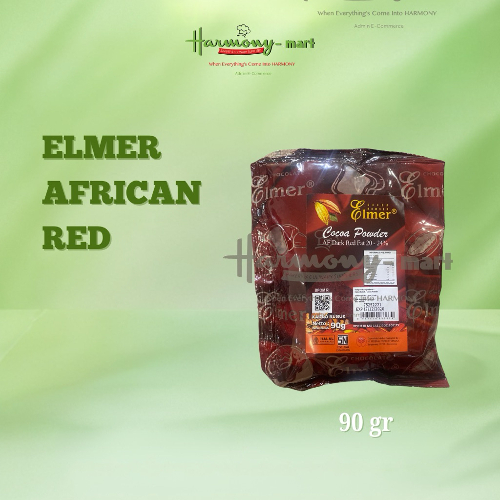 Jual ELMER AFRICAN RED Cocoa Powder / Bubuk Kakao Merah AF Dark - 90gr ...