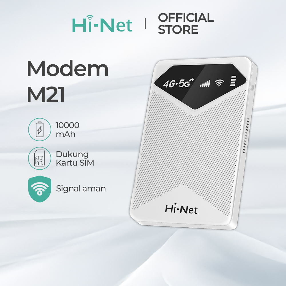 Hi Net M21 Router WIFI Nirkabel 2-in-1 & Bank Daya dengan Modem MIFI Mini 4G/5G Pengisian Cepat 300Mbps
