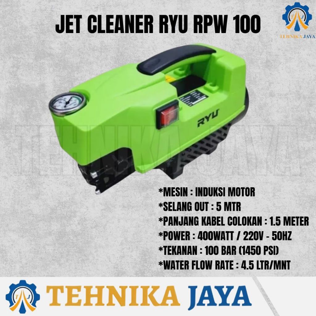 Jual Steam Jet Cleaner RYU RPW 100 Mesin Cuci Mobil Motor 400 Watt 100 ...