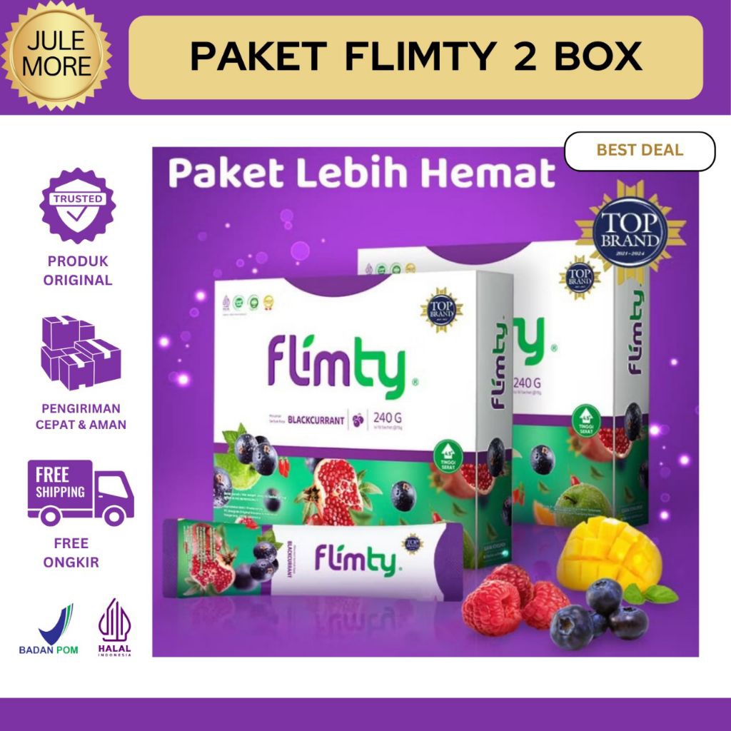 Jual [Paket] Flimty Fiber Original 2 Box (32 Sachet) Untuk Diet Sehat ...