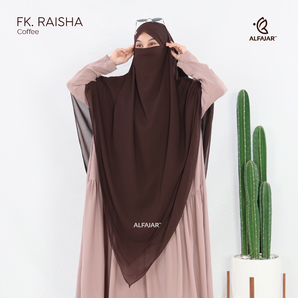 Alfajar Frenchkhimar Ceruty Jumbo RAISHA Dua Layer Free Cadar Tali Model Runcing Dan Oval