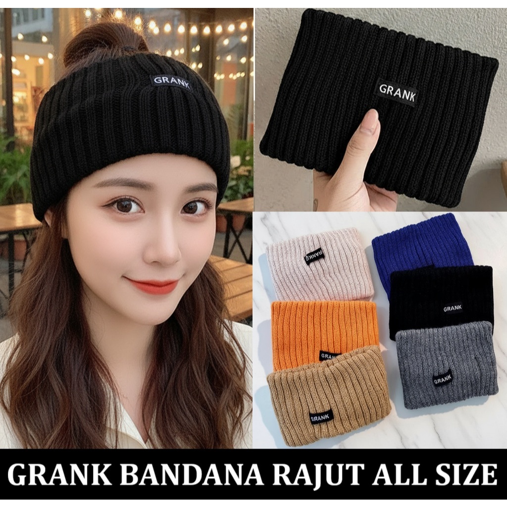 Jual headband Korea Bandana rajut Premium knit Grank tebal elastis ...