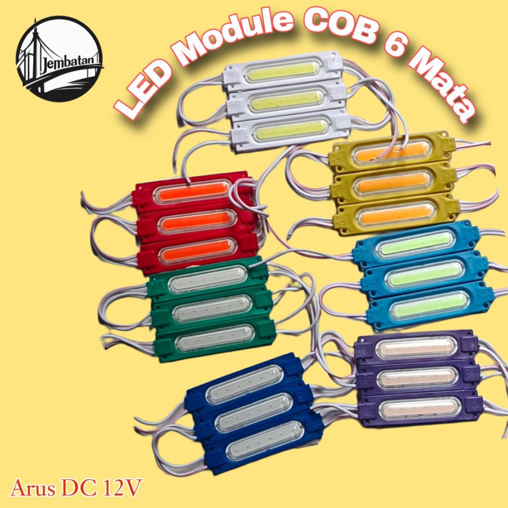 Jual LED MODULE COB 6 MATA 12 VOLT WATERPROOF LED VARIASI MOTOR DAN ...
