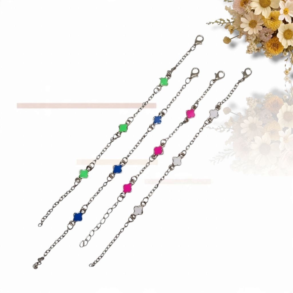 Jual 12pcs gelang tangan rantai model bunga yang lagi viral harga untuk ...