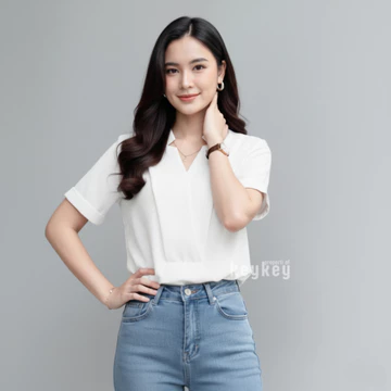 REBECCA Blouse Wanita Simple Elegan Moscrepe Atasan Blouse Simple Casual Formal Fit To L
