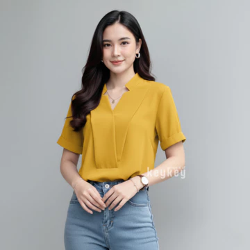 REBECCA Blouse Wanita Simple Elegan Moscrepe Atasan Blouse Simple Casual Formal Fit To L