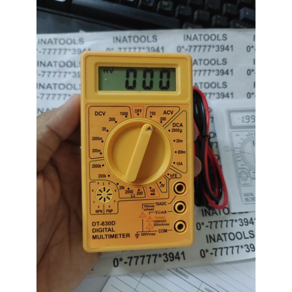 Jual MULTITESTER DIGITAL MINI - MULTIMETER DIGITAL DT -830D Kuning ...