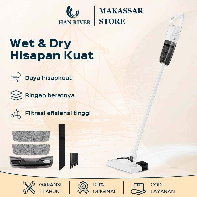 【Pengiriman dari Makassar】HAN RIVER Vacuum Cleaner Hisap Dan Pel Terintegrasi Vacuum Cleaner Portable - foto 1