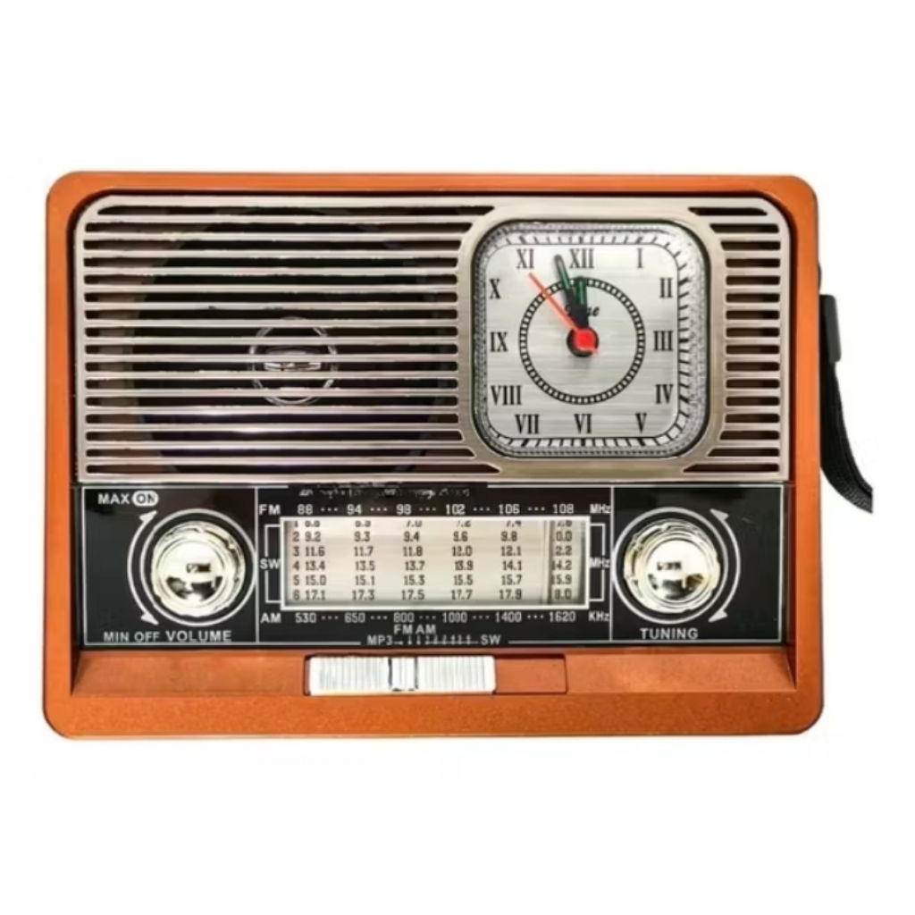 Jual fleco f-105 radio jam radio FM AM SW 1-6 radio cass dan baterai ...