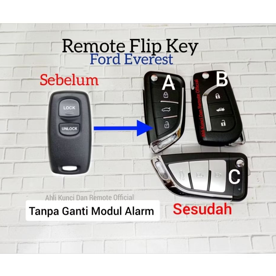 Jual Remote Ford Everest Kunci Lipat Flip key Bergaransi | Shopee Indonesia