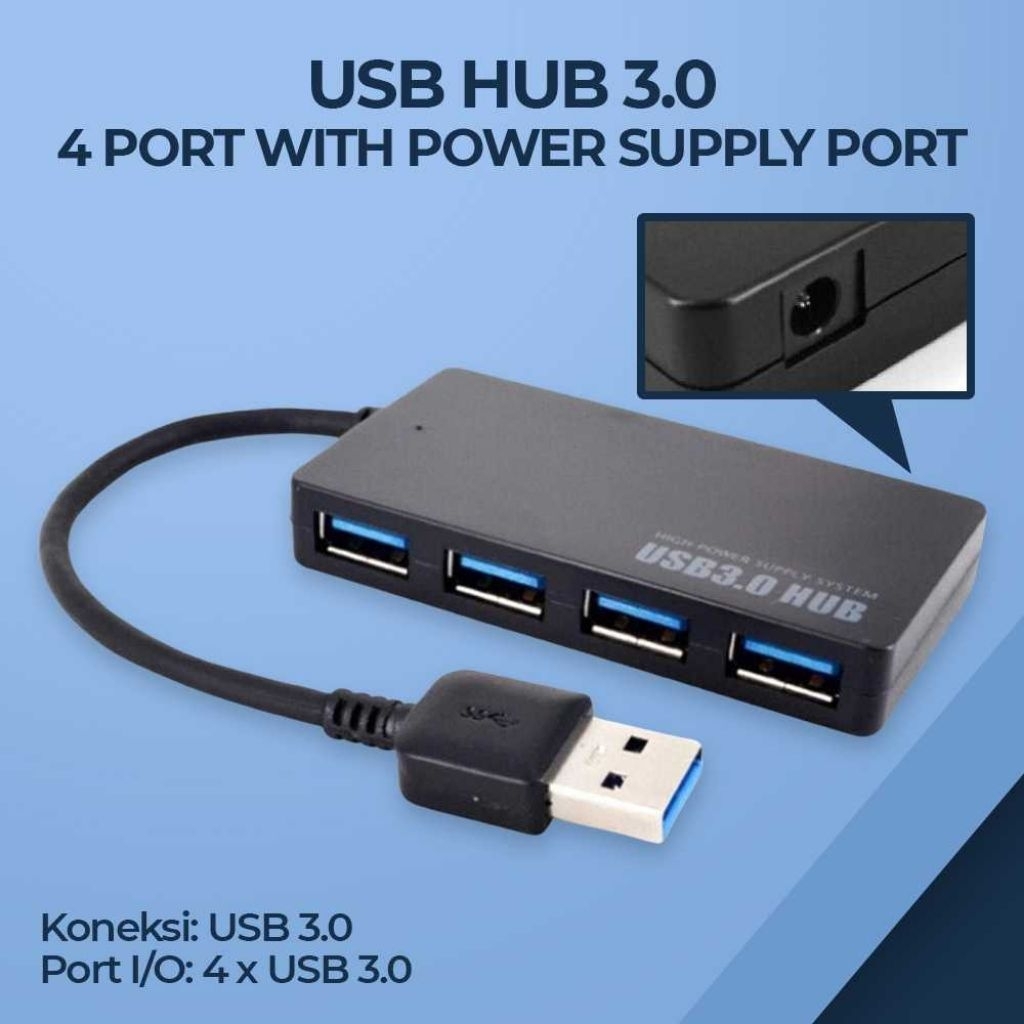 Jual USB HUB 3.0 High Speed PC Laptop with Power Supply Port - UH ...