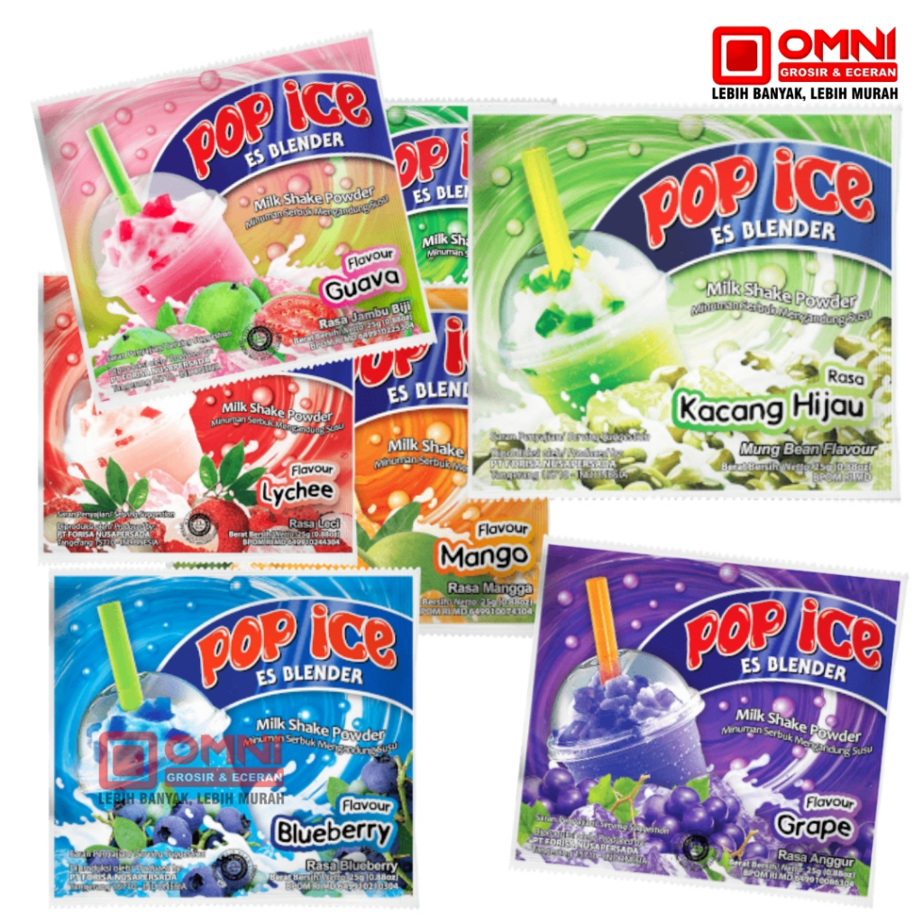 Jual POP ICE Fruit 1 Renceng isi 10 Rasa Avocado Blueberry Anggur Jambu ...