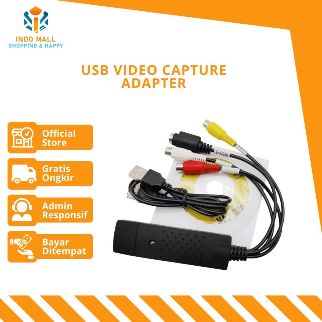 Jual USB Video Capture Adapter 1 Channel utv007 Suport Android Indomall ...