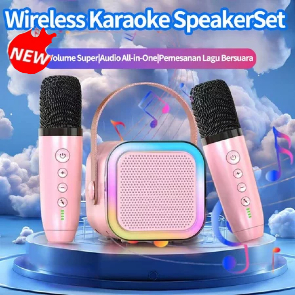 Jual Speaker Bluetooth K12 Dual Mic Wireless Duet Karaoke KTV Music Box ...