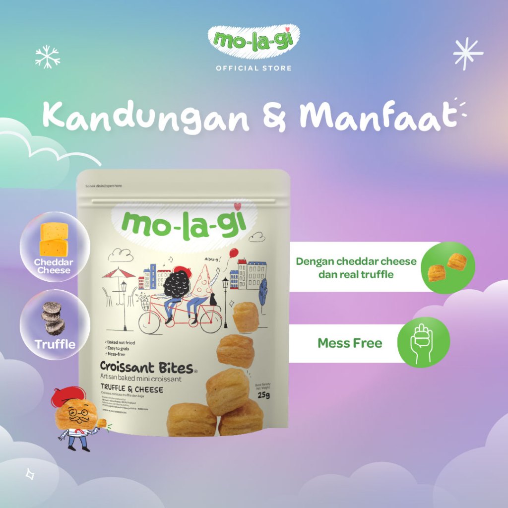 Jual Molagi Croissant Bites Truffle & Cheese 25gr | Shopee Indonesia
