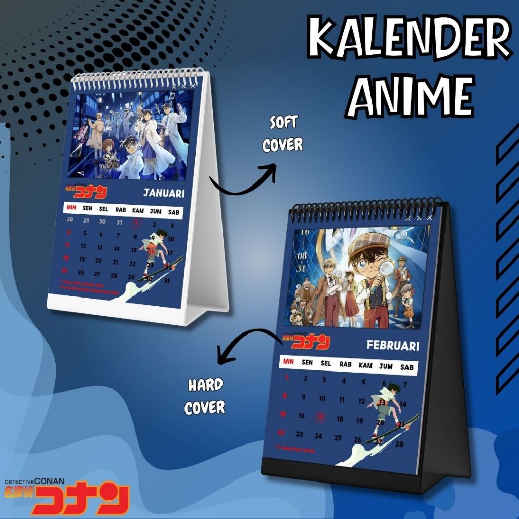 Jual CALENDAR ANIME / KALENDER ANIME CONAN 2026/ KALENDER MEJA 2026 ...