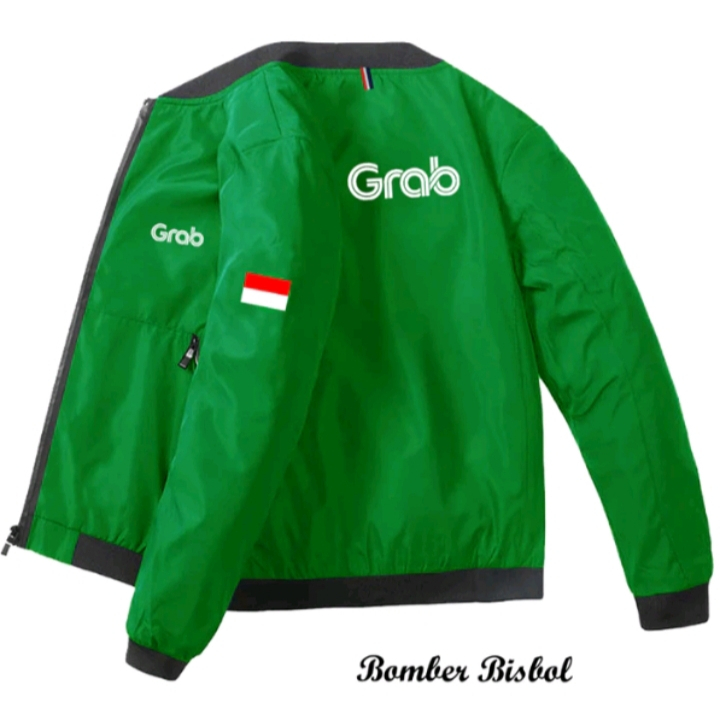 Jual Promo !!! Jaket Bomber Bisbol Grab Terbaik Original Jakey Ojol ...