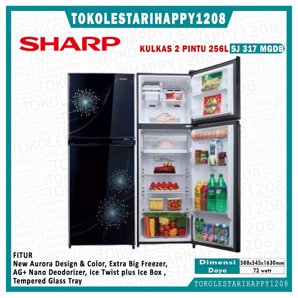 Jual kulkas sharp 2 pintu sharp kulkas 2 pintu type SJ-316/317MG