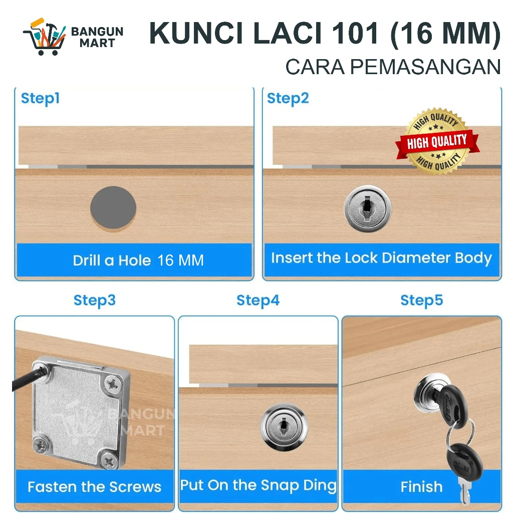 Jual Kunci laci Kecil FERZA 101 / kunci lemari / skrup sekrup / Kunci ...