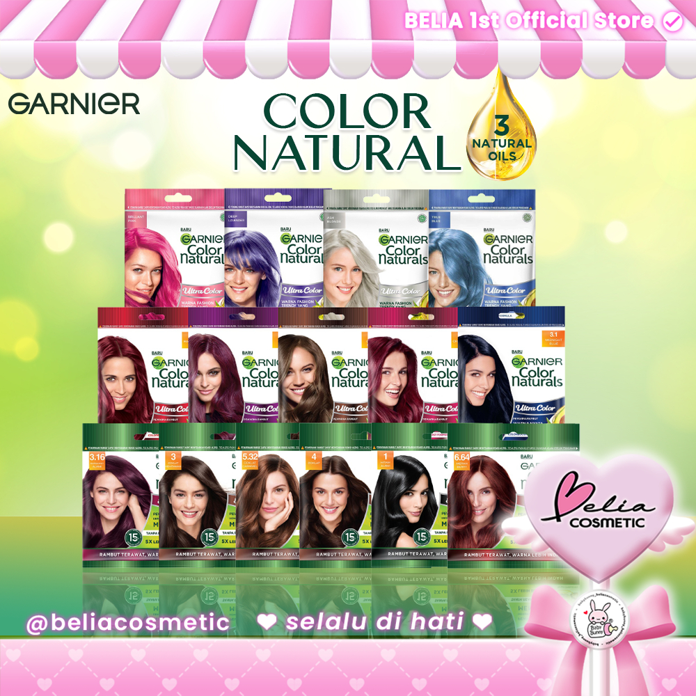 [ BELIA ] GARNIER Color Naturals  Pewarna Rambut | Cat Rambut Natural 20g | 30g