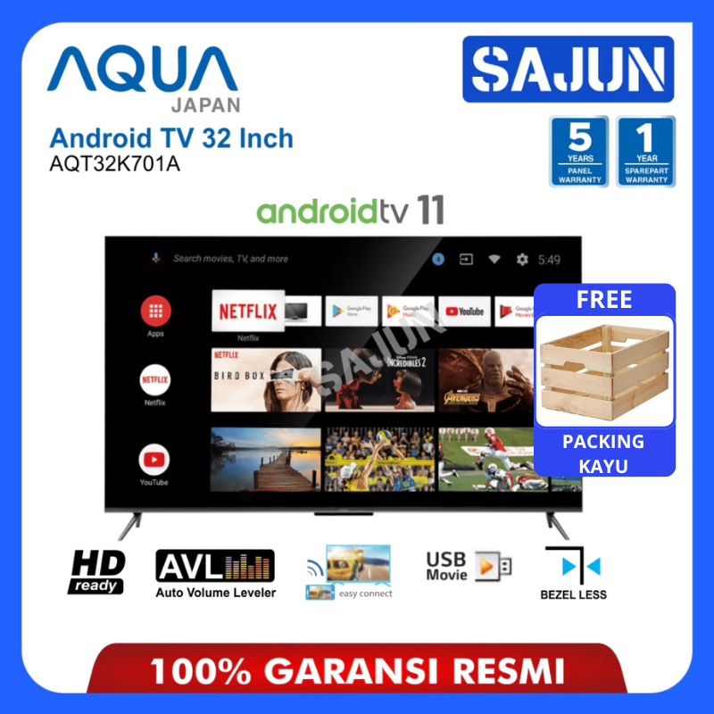 Jual AQUA Android TV 32 Inch AQT-32K701-A FHD LED Garansi Resmi ...