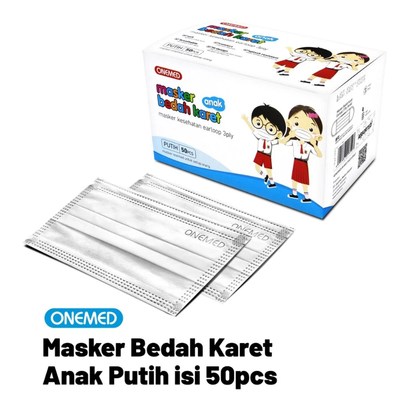 Jual Onemed Masker Medis Anak Putih 3 ply - 1 Box Isi 50 Pcs | Shopee ...
