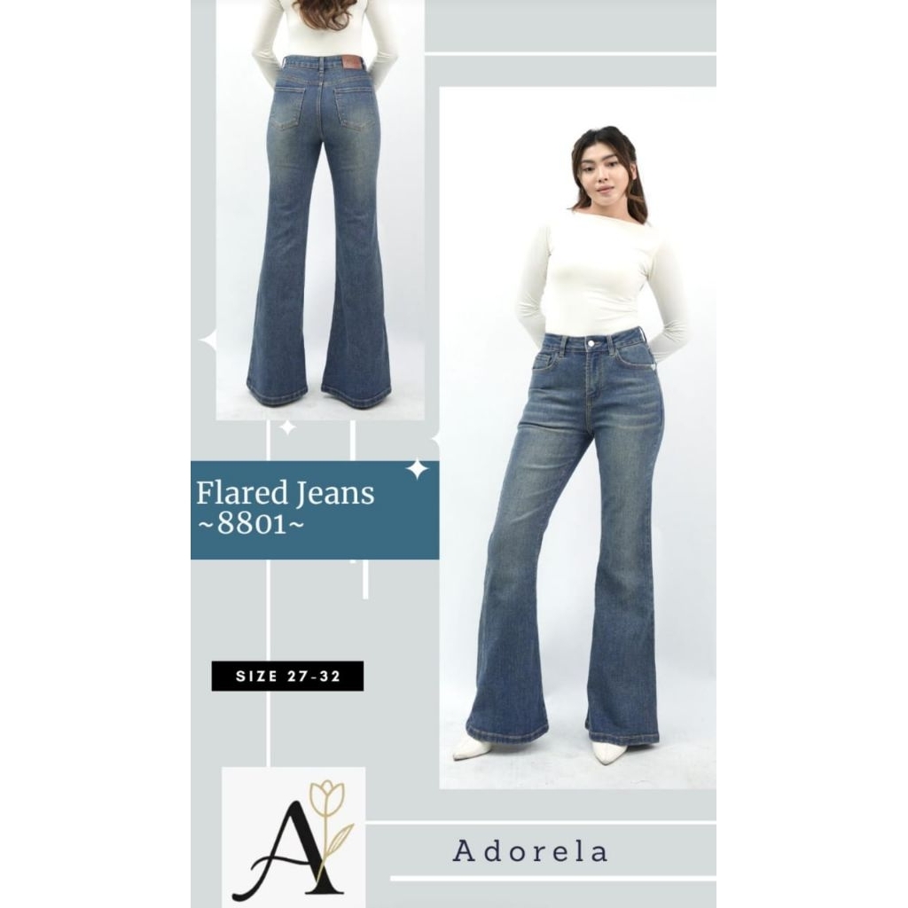 Jual adorela jeans flare kode 8801 | Shopee Indonesia