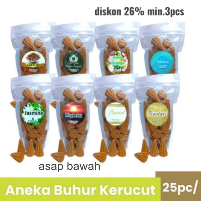 Jual Promo Bukhur Kerucut isi 25 pcs asap atas bawah model belimbing ...