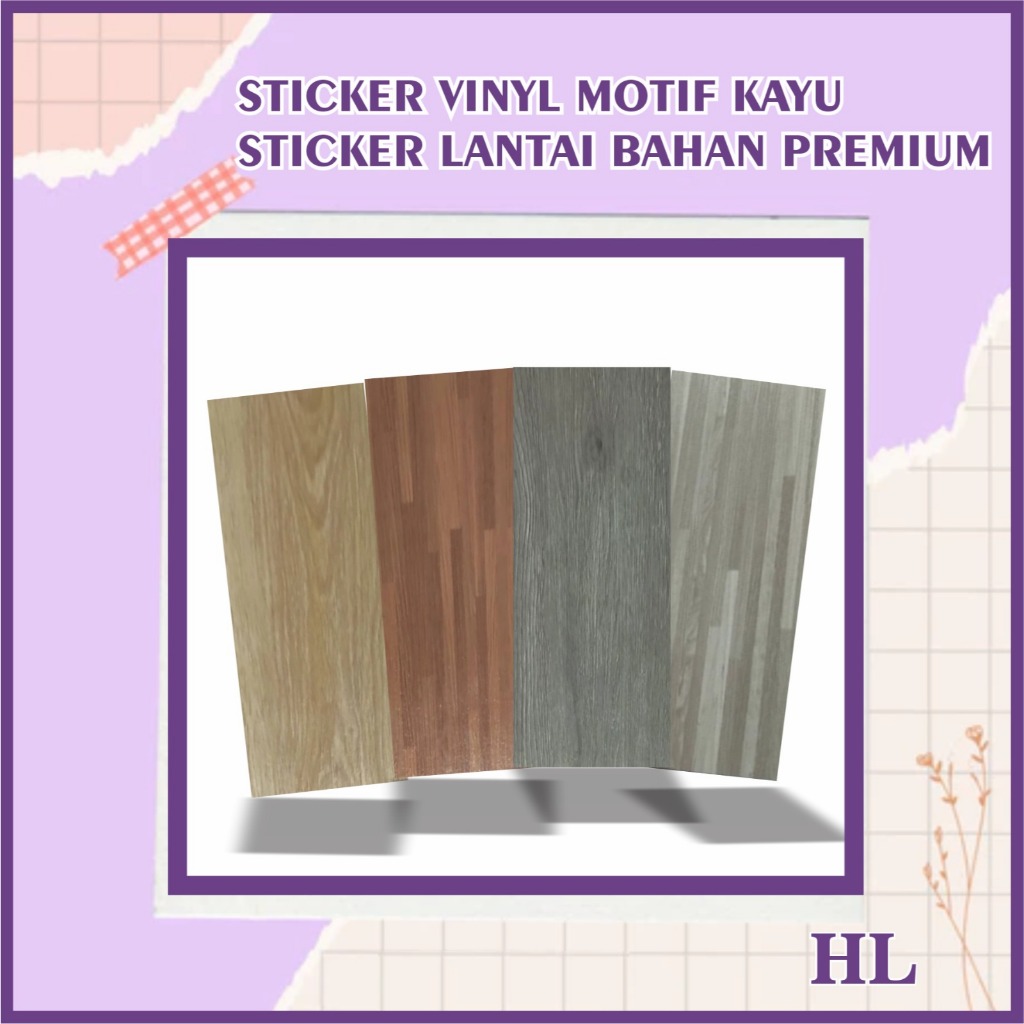 Jual Stiker Vinyl Motif Kayu Paket 36 pcs Lantai Kode HL Bahan Premium ...