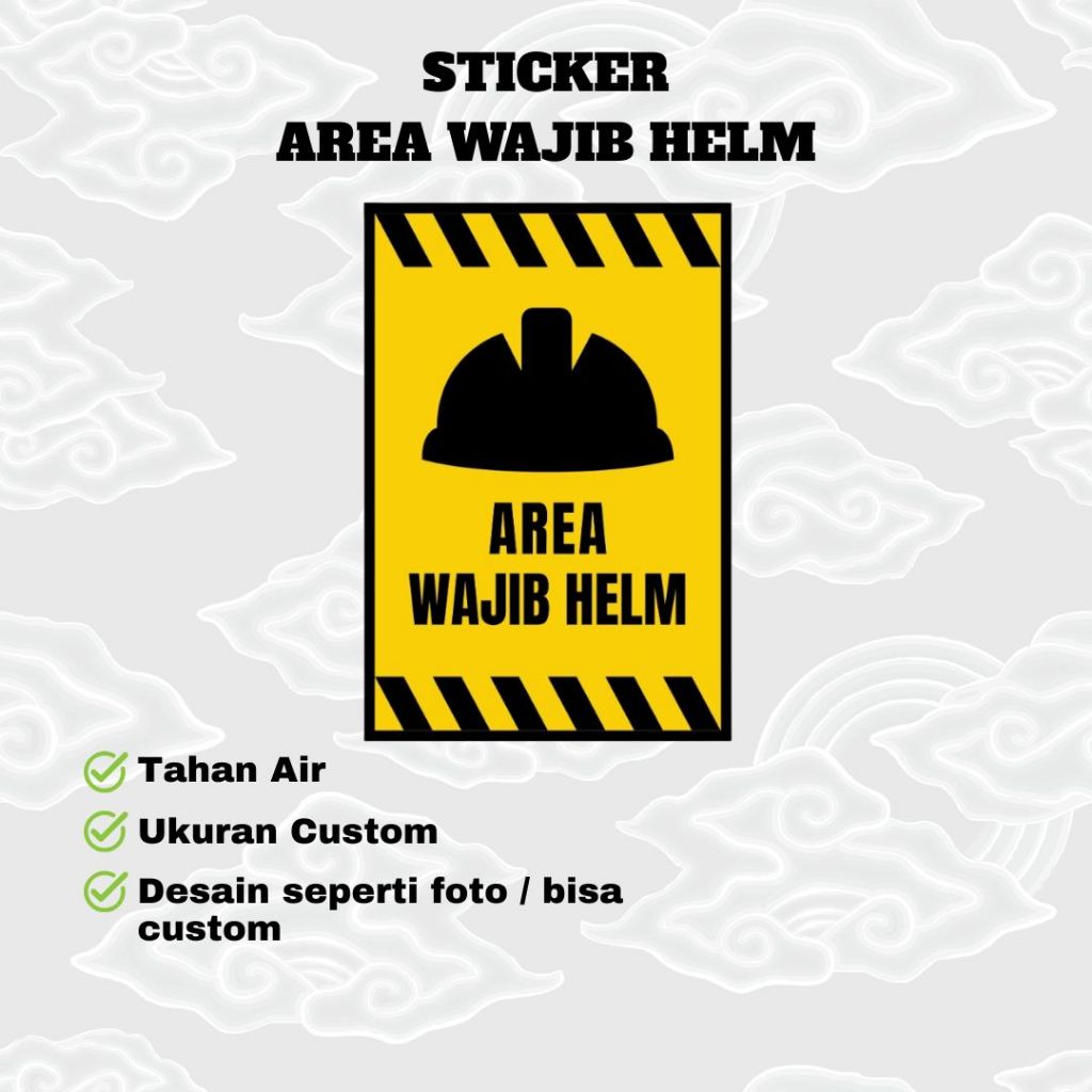 Jual STICKER AREA WAJIB HELM VINYL EVO UKURAN 20CMX30CM | Shopee Indonesia