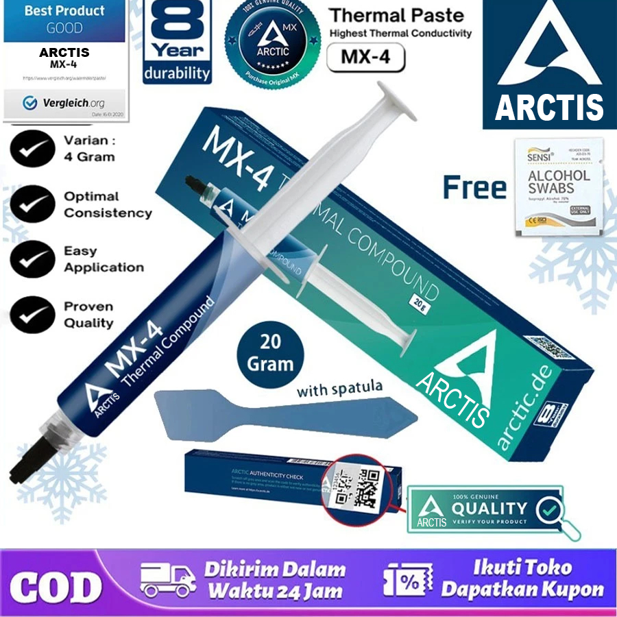 Jual COD Thermal Paste ARCTIC MX-4 (4 Gram) - MX4 HIGHEST Performance ...