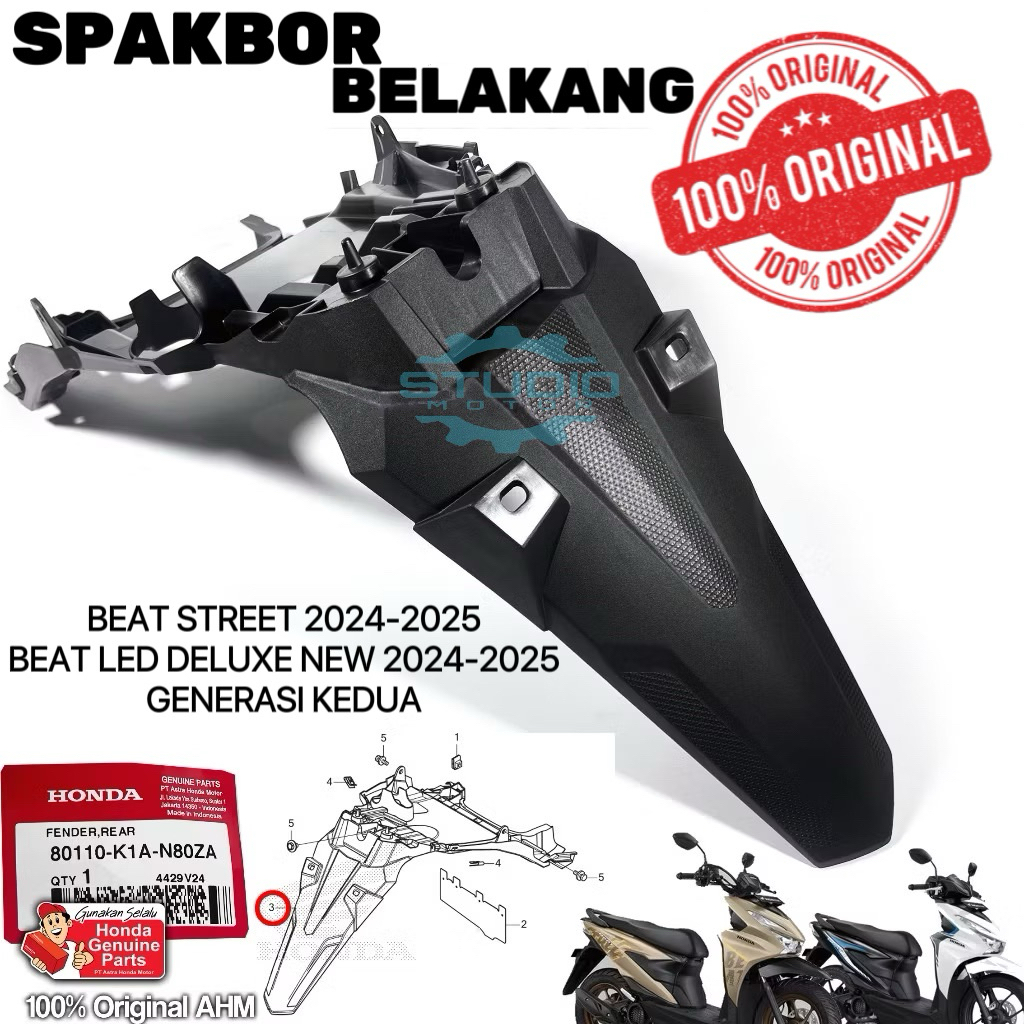 Jual SPAKBOR BELAKANG BEAT DELUXE LED V1 V2 STREET LED GEN 2 K1AL ESAF ...