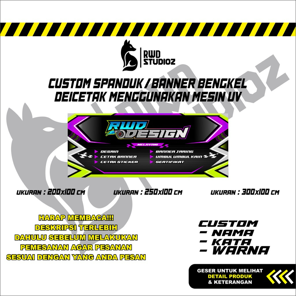 Jual BANNER SPANDUK BENGKEL RACING DICETAK DENGAN MESIN UV | Shopee ...