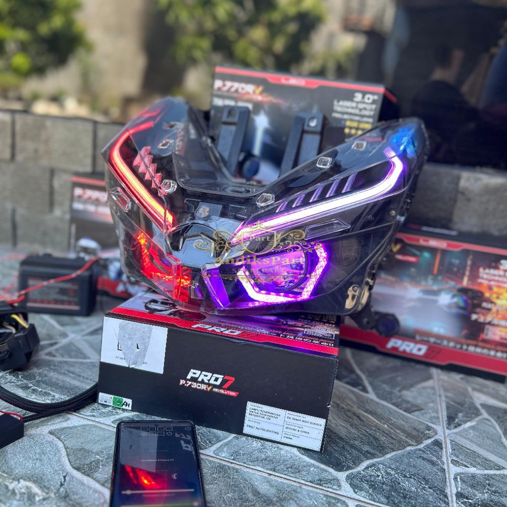 Jual Biled Vario Pro7 fullset 125/150 new double biled Pro7 uk 2,5inch ...