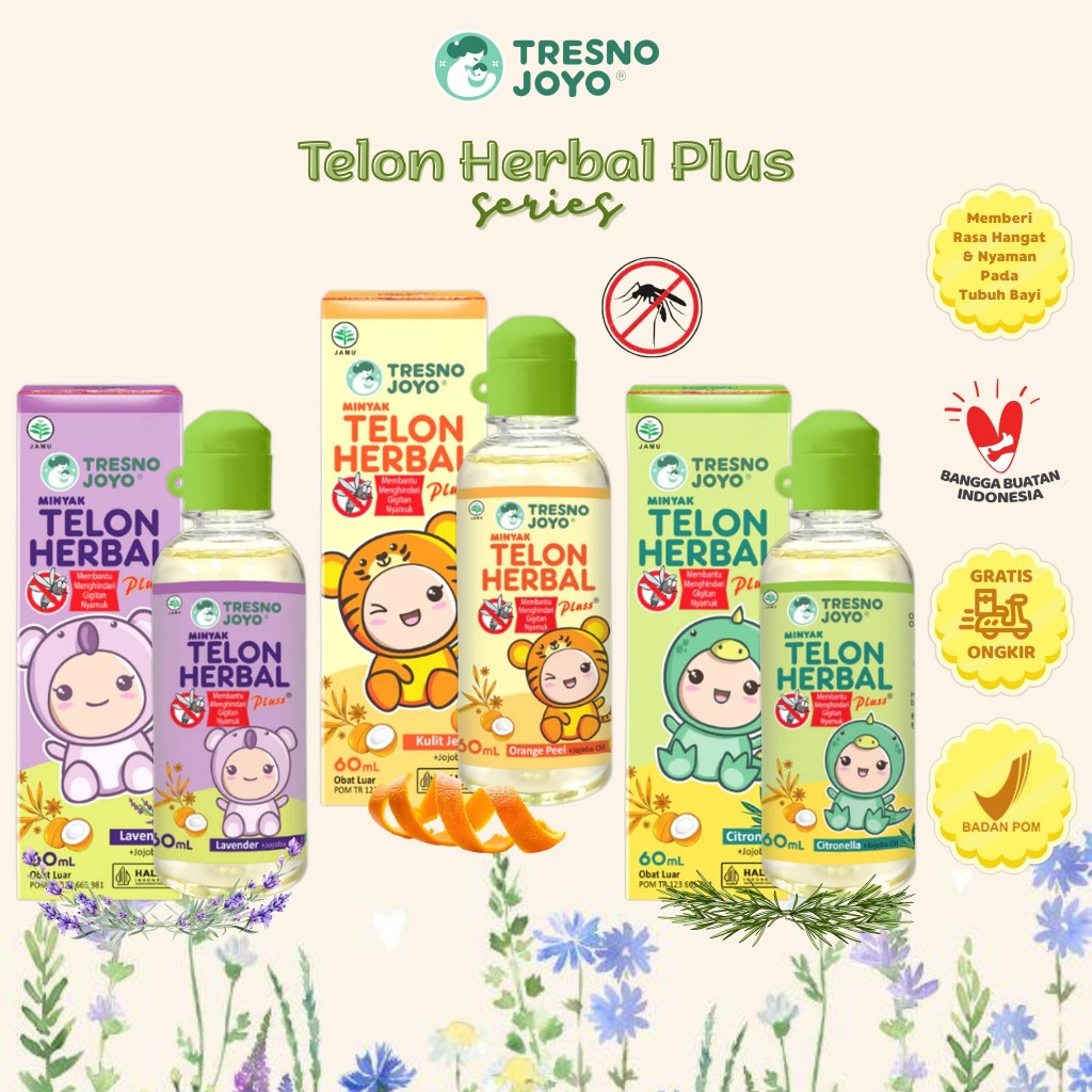 Jual TRESNO JOYO Telon Herbal Plus 60ml / 100ml - Ori | Citronella ...