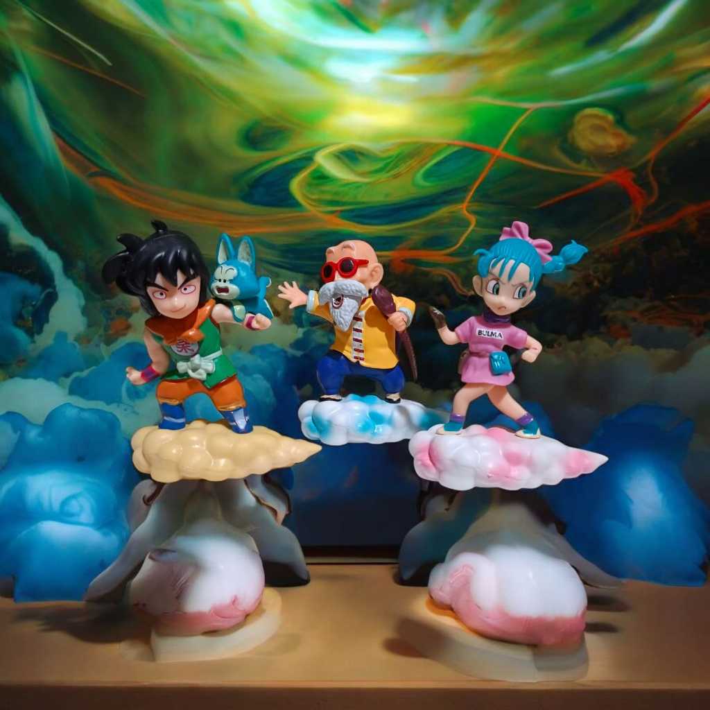 Set 7 Figure PVC Dragon Ball Z: Son Goku, Vegeta, Bulma, Crilin, Chichi E Altri, Altezza 8-10 Cm