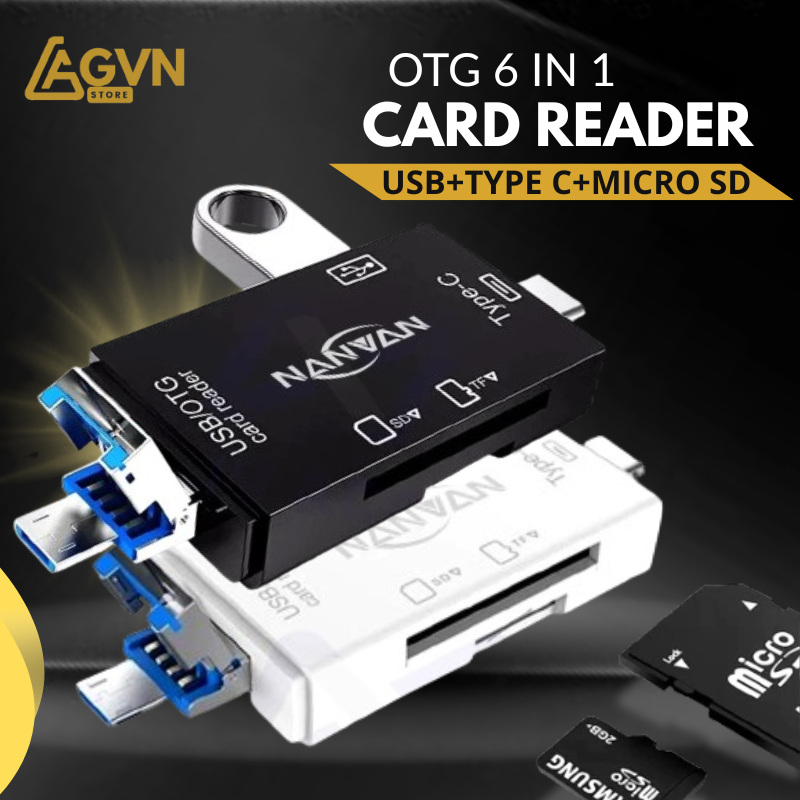 Jual CARD READER FLASHDISK 6 IN 1 TYPE C AND MICRO USB | Shopee Indonesia
