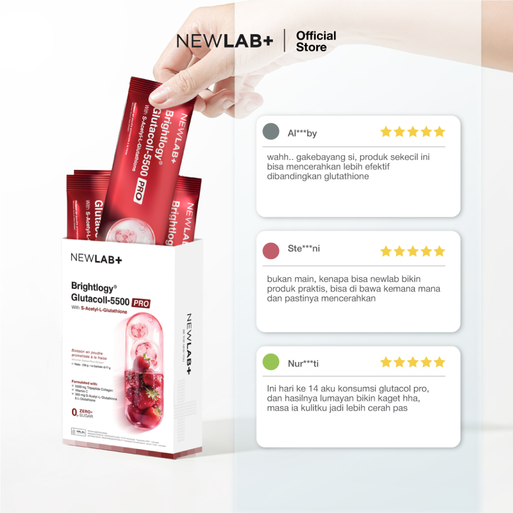 new lab glutathione Newlab+ Brightlogy GlutaColl-5500 - Minuman & Collagen Drink It's finally here, the moment