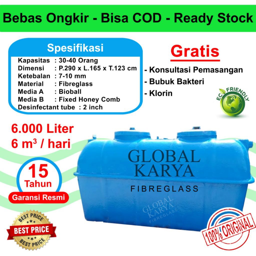 Jual Septic Tank Biofilter 6500 Liter - Biotech - Bio septic tank ...