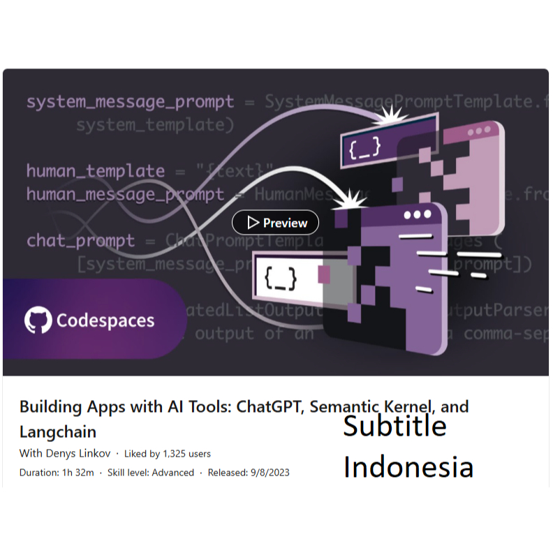 Jual Course Building Apps with AI Tools: ChatGPT, Semantic Kernel, and ...